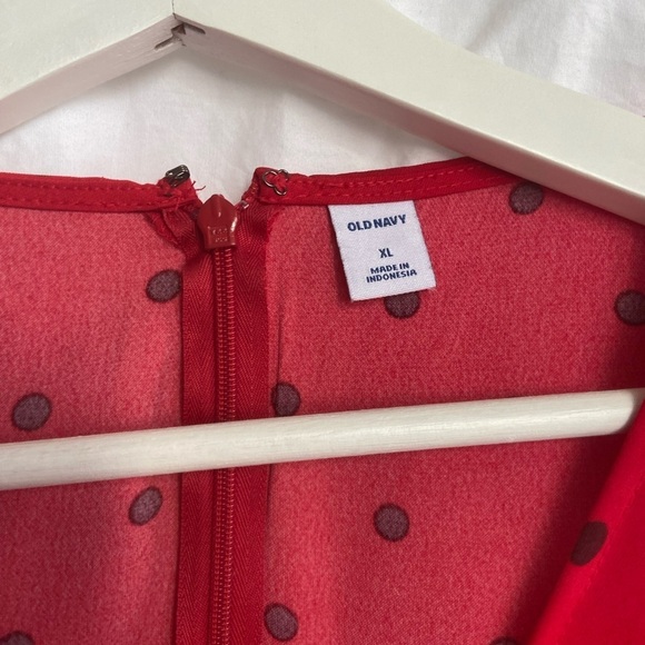 Old Navy Bell Sleeve Dress Polka Dot Red Size Medium Size XL - Picture 9 of 14
